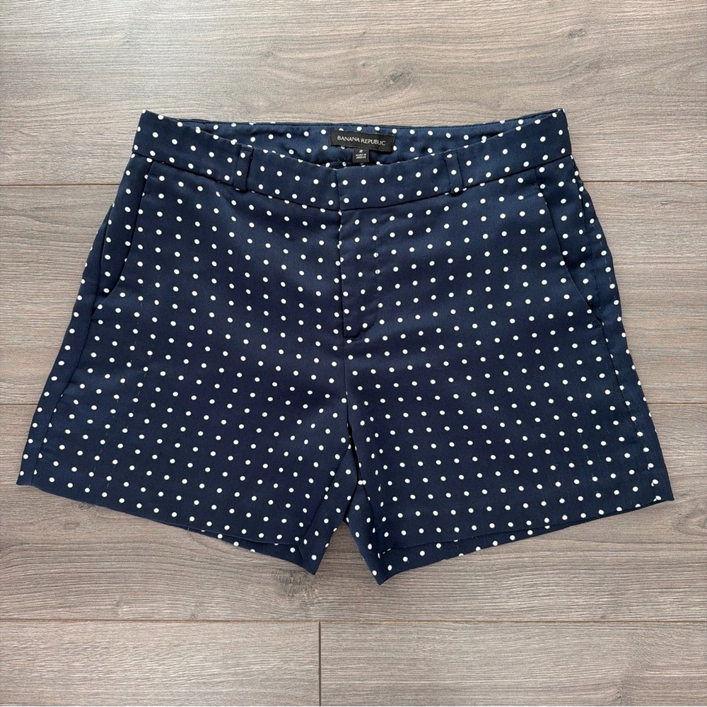Banana Republic elegant Navy Blue Polka Dot Shorts